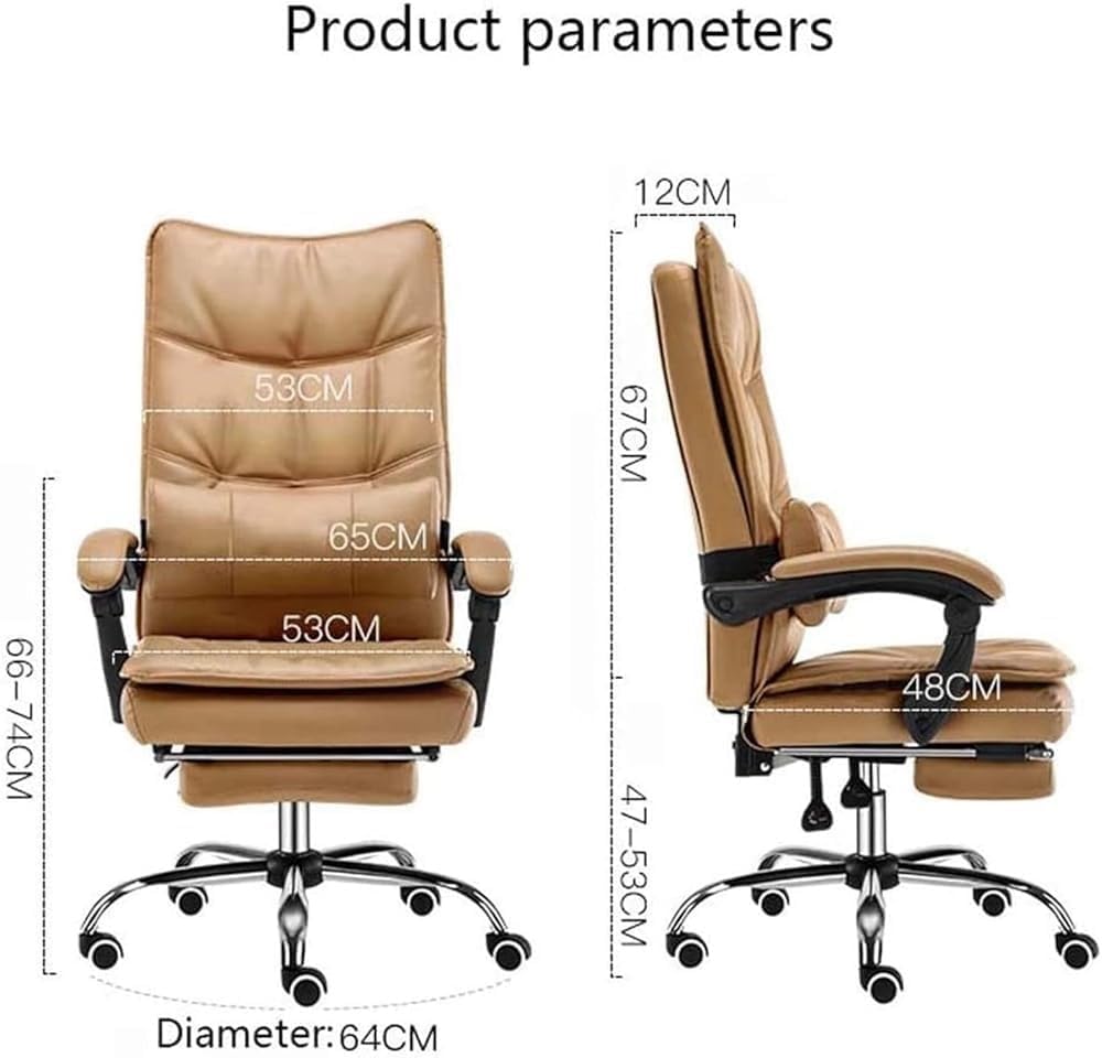 Ergonomic Height Adjustable Leather Swivel Chairs Armrest Computer Desk Task Office Chair for Business Meeting Room Lunch Break Reading