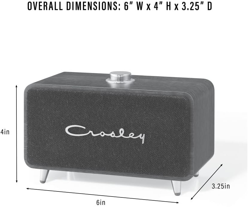 Crosley CR3049A-WA Stanza Portable Rechargeable Bluetooth Speaker, Walnut