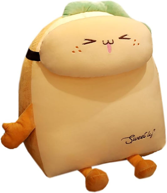 Funny Plush Bed Backrest Pillow Cute Reading Back Pillow Sofa Lumbar Support Pillow Back Cushion Reclining Pillow (Shy Pattern, 50×40×20cm/19.7"×15.7"×7.87")