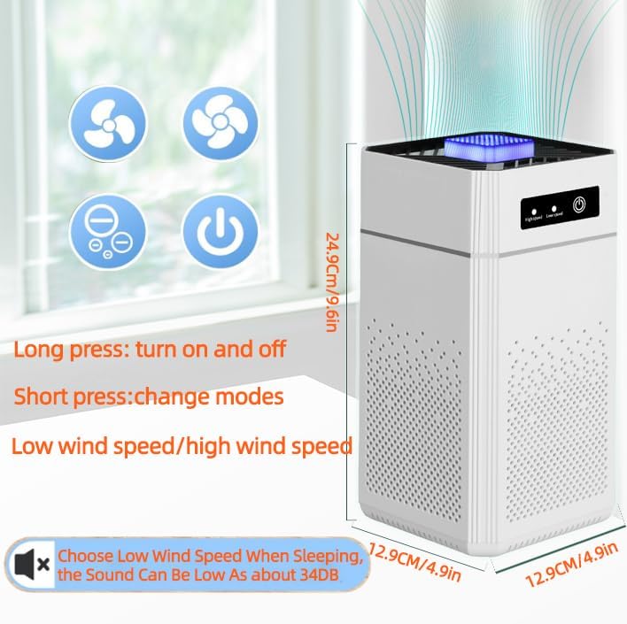 Air Purifiers for Bedroom HEPA Air Purifier With Aromatherapy Function For Pet Smoke Pollen Dander Hair 20dB Air Cleaner For Office Living Room/Kitchen