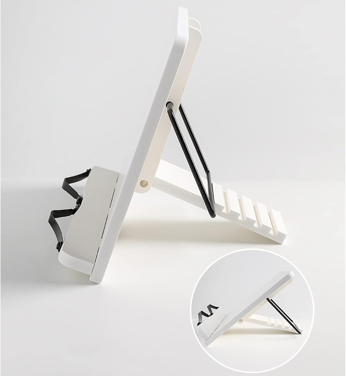 Book Stand Book Stand Holder Adjustable Reading Cookbook Textbook Recipe Stand with for Home Office Laptop Desktop Documents Tablet White (Size : Small) ()