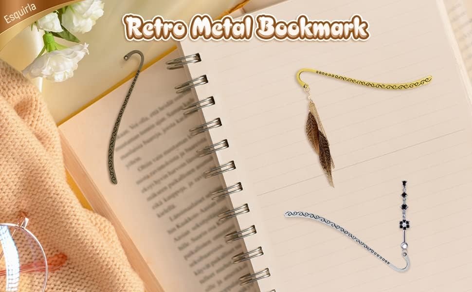 60pcs Retro Metal Bookmark Beading Vintage Bookmark Student Gifts