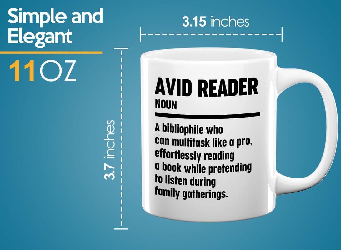 Book Lover Coffee Mug 11oz White - Effortlessly Reading - Book Lover Gifts For Women Book Club Book Lovers Gifts Bookworm Book Reader Gifts