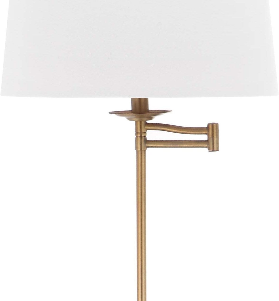 SAFAVIEH Lighting Collection Nadia Traditional Farmhouse Swivel Swing Arm Gold 64-inch Adjustable Height Living Room Bedroom Home Office Standing Floor Lamp (LED Bulb Included)