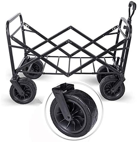Trolleys, Outdoor Foldiutility Wagon Foldiwagon, Outdoor Beach Trolley Withhandle, Garden Trailer Transport Trolley, for All Terrain