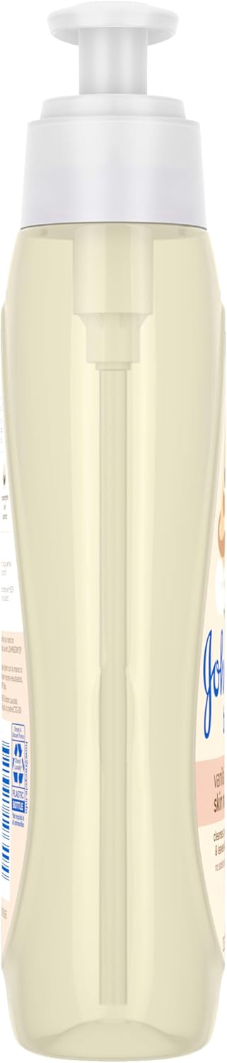 Johnson's Skin Nourishing Moisture Baby Wash, Vanilla & Oat Scents, Tear-Free, Hypoallergenic Baby Body Wash Cleanses, Protects from Dryness, & Leaves Skin Feeling Hydrated, 20.3 fl. oz