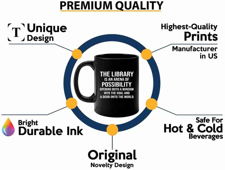 Book Lover Coffee Mug 11oz Black -arena of possibility - Book Lovers Gifts Book Reader Gifts Book Club Gifts Book Reading Cup Reading Gifts