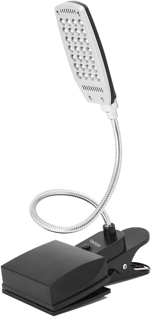 RicoRich Book Light for Reading in Bed,Clip on LED Book Lights, USB/DC and AA Battery Operated Portable Desk Lamp,3 Brightness Levels for Bookworms,Kids,Piano Player,Camping,Travel (Black)