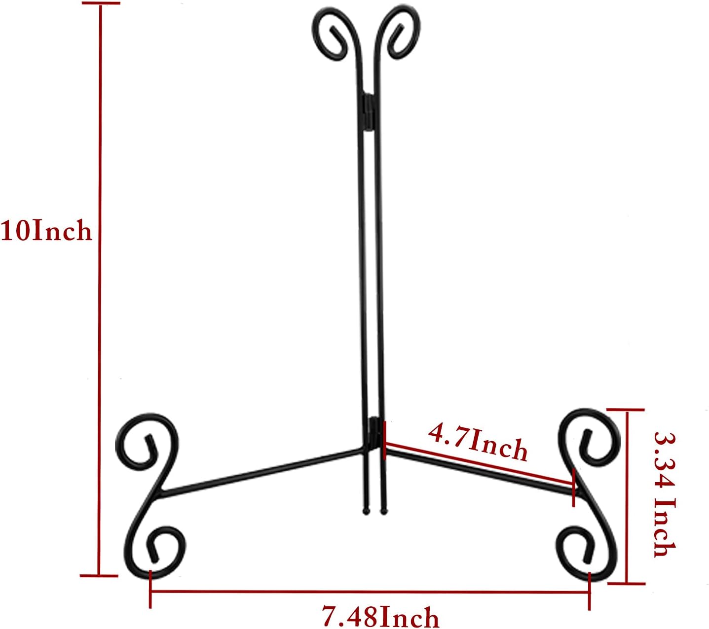Plate Stand, 2 Pack 10 Inch Plate Holder for Display, Black Foldable Iron Table Easel for Picture Book Photo Frame Decorative Plate