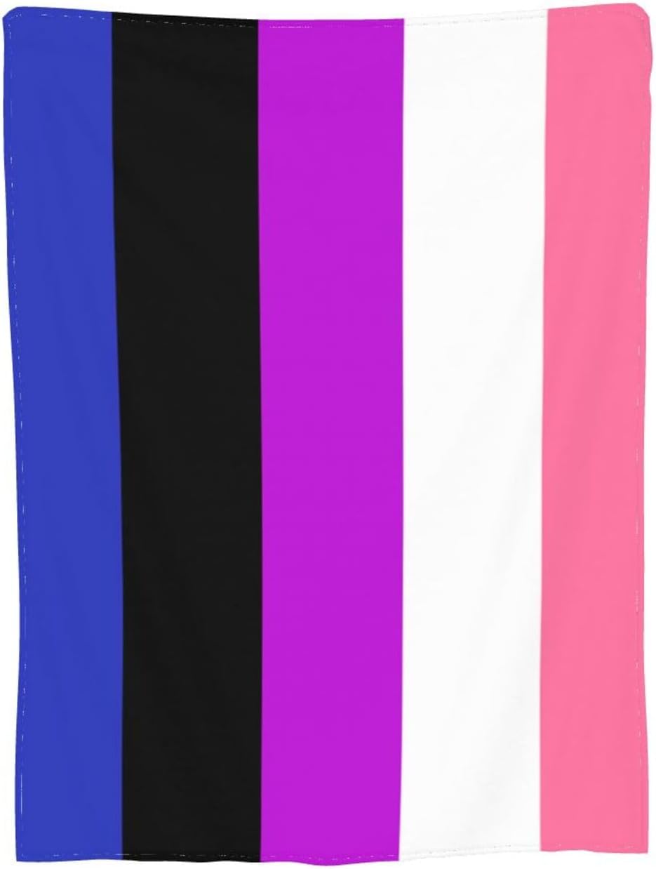 Genderfluid Pride Flag Blanket Super Soft Flannel Throw,Ultra-Soft Blanket for Bed Or Sofa All Season,Cozy Lightweight Blankets for Women Kids Adults 50"X 40"