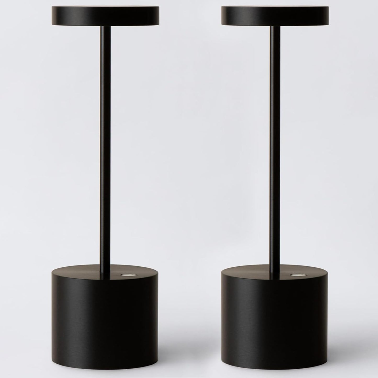 2-Pack Cordless Rechargeable Table Lamps, 3 Color Temperatures and Stepless Dimmable, IP54 Waterproof Portable Battery Operated LED Lights for Outdoor Patio Bedside Restaurant, Black