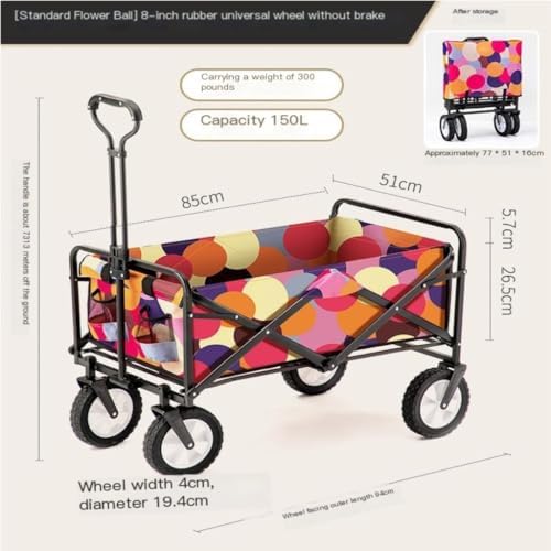 Portable Camping Cart,Outdoor Beach Trolley Cart Portable Hand Trolley for Moving Camping Tools Stackable and Easy to Transport