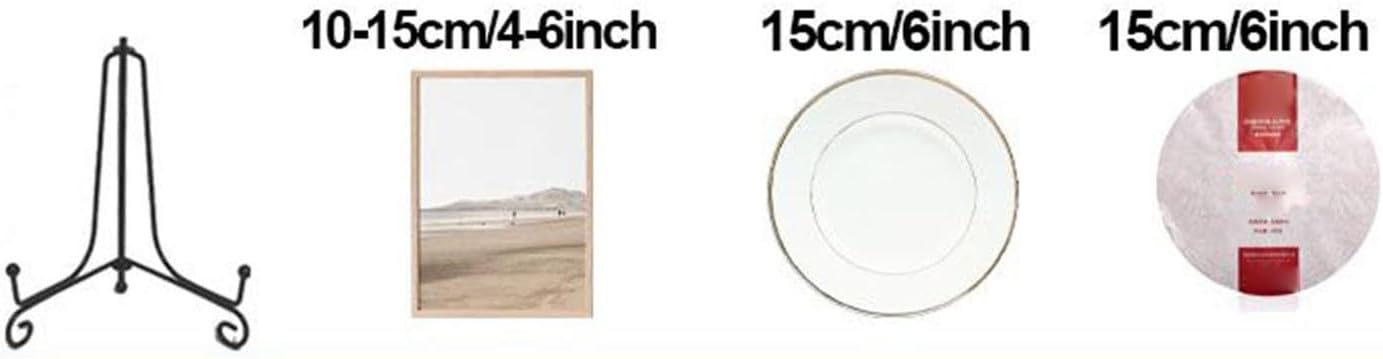 Plate Easels for Display - Metal Decorative Set of 4 Plate Stands, with 5 Inch Tabletop Holders, Tripod Easels with Sturdy Design, Pictures, Plates, Photos, Home Decoration for Books Art