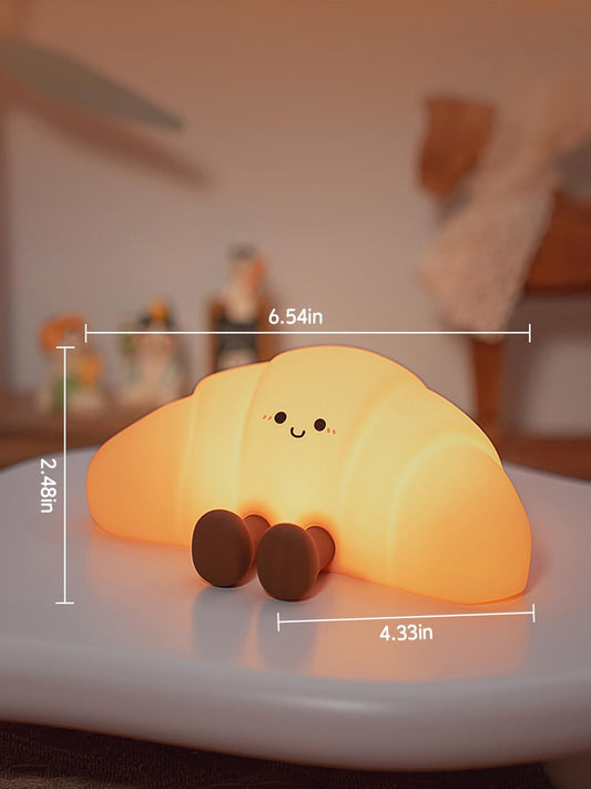 QANYI Croissant Night Light with Color Changing & 3 Brightness, Rechargeable Silicone Night Lamp for Kids & Adults - Soft Glow, Squeezable & Flexible Mood Light for Bedroom, Nursery, Desk Decor