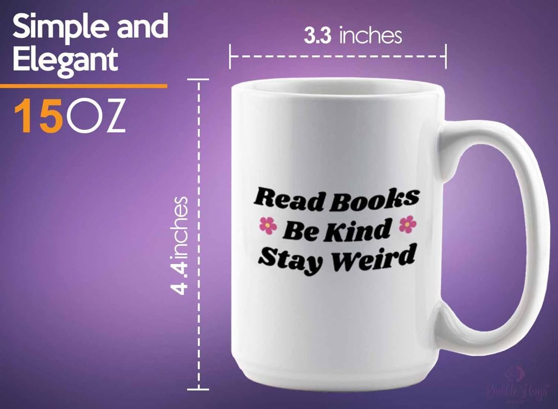 Reading Coffee Mug 15oz White - Read Books - Reader Gift Bookworm Owl Lover Cat Lover Book Lover Novelist Librarian Writer