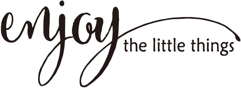 Enjoy The Little Things - Pure Balck Vinyl Wall Decal Quotes Art Letters Handwriting Room Décor Motto Words Nursery Inspirational Sayings Living Room Decoration