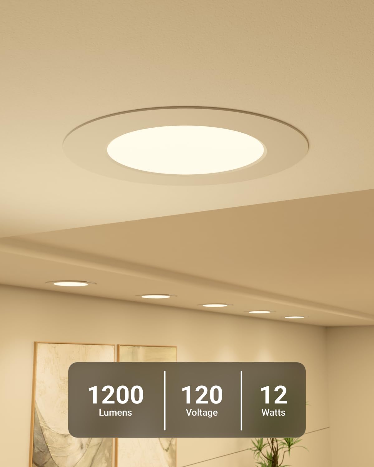 Sunco Retrofit LED Recessed Lighting 6 Inch, Can Lights for Ceiling, 1200 LM, 15W, Selectable CCT 2700K/3000K/4000K/5000K/6000K, Dimmable, Ultra Thin Flat Light Fixture UL 4 Pack.