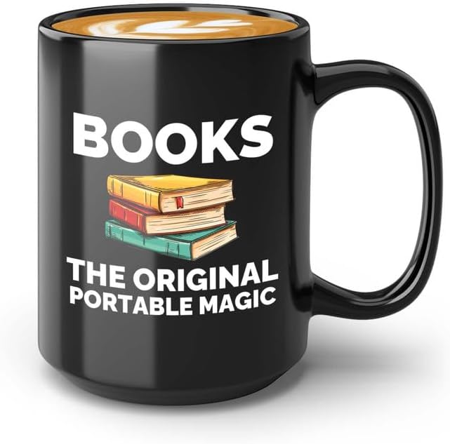 Book Lover Coffee Mug 15oz Black - The original - Gift For Poets Bookish People Bibliophile Librarian Book Club Reader