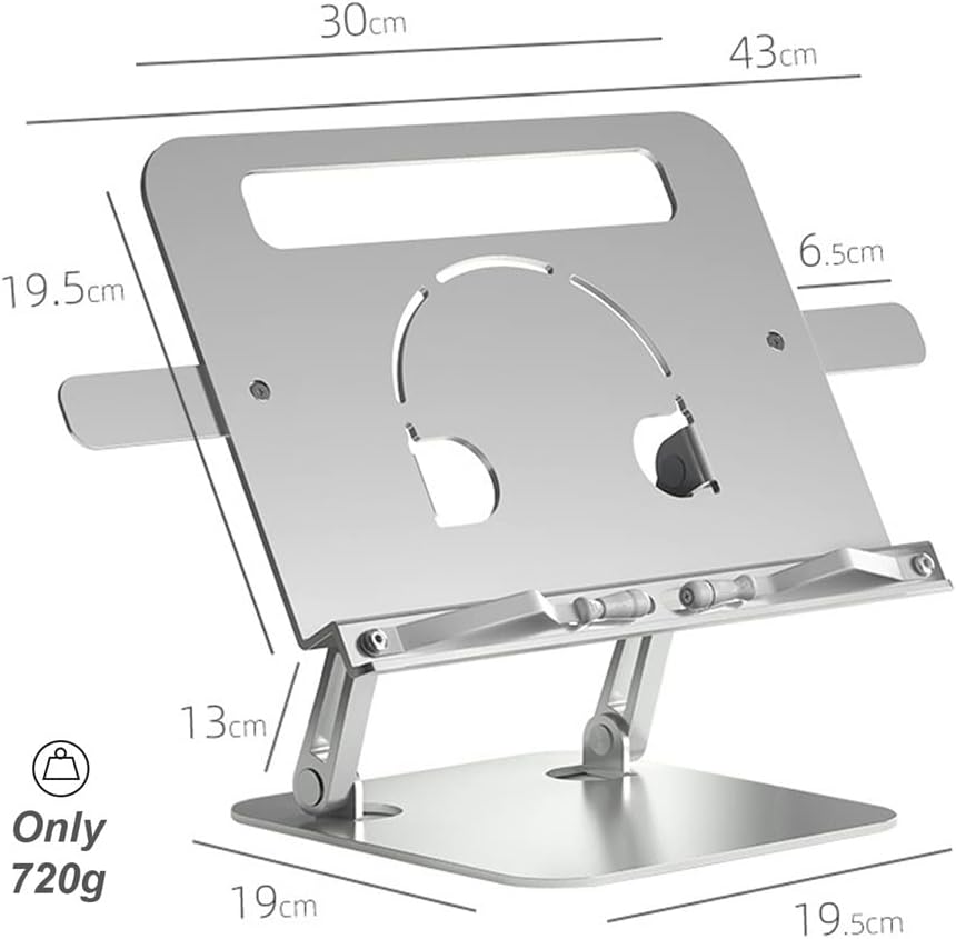 Adjustable Aluminum Book Stand Multi Heights Angles Cookbook Bracket Desk Reading Holder