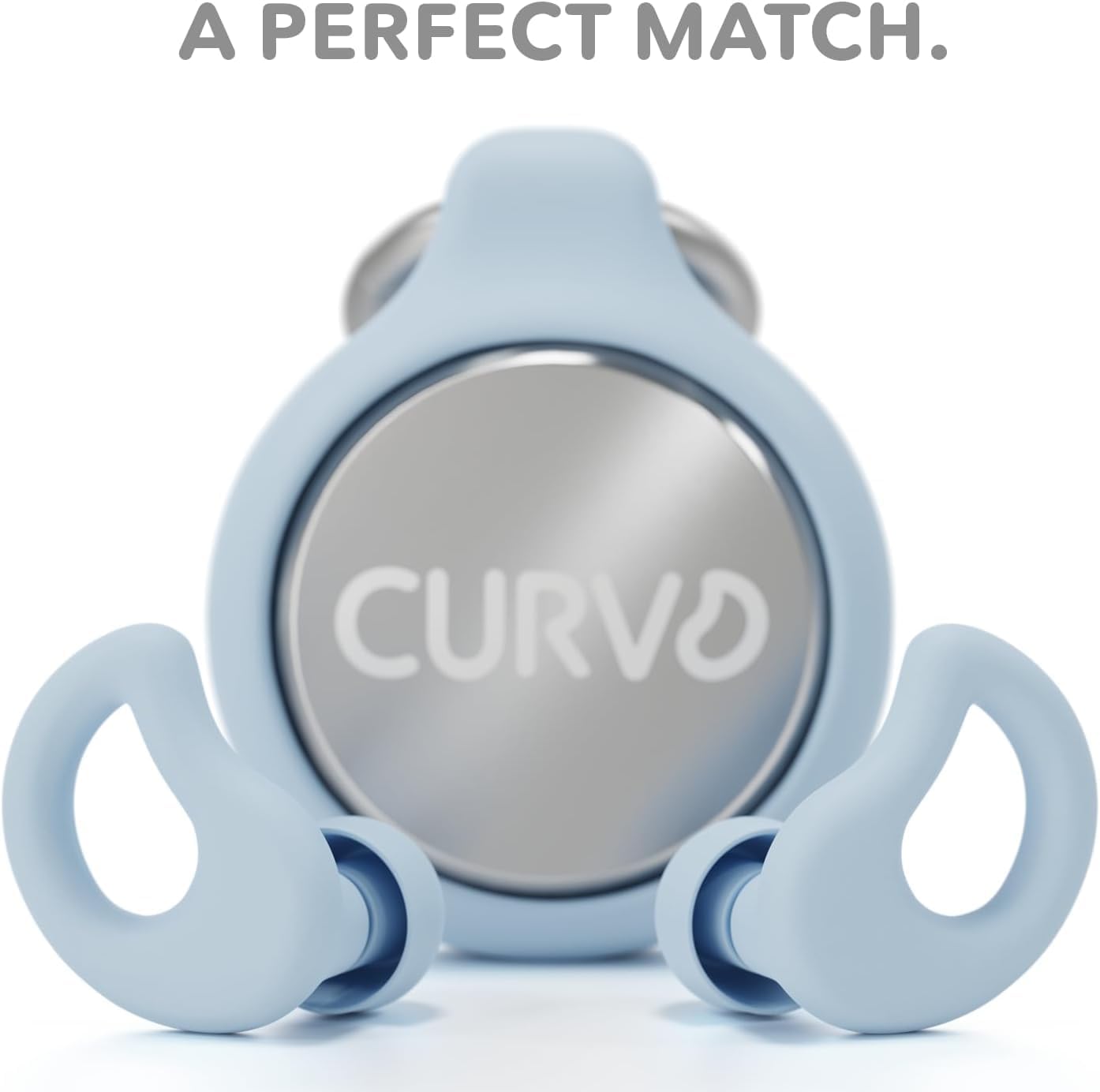 CURVD Everyday Earplugs + Case Clip Bundle, Perfect Ear Plugs for Sleep, Travel, Noise Sensitivity/canceling + Portable Waterproof Container & Silicone Sleeve for Ear Plugs(Blue)