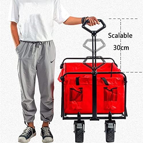 Trolleys, Outdoor Foldiutility Wagon Garden Trolley, Foldable Pull Wagon, Heavy Duty Campicart with Brake, up to 100 Kg Load/Style 6