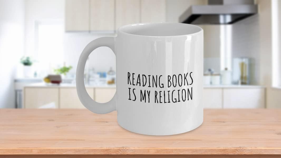 Reading Books Is My Religion Mug Funny Gift Idea For Hobby Lover Fanatic Quote Fan Present Gag Coffee Tea Cup 11 Oz