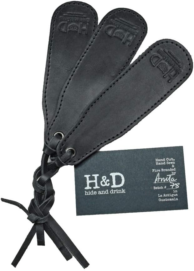 Hide & Drink, Leather Bookmark Page Marker for Book Lovers, Page Turners, Travel Readers, Literature Fans, Book Club Gifts Handmade 101 Year Warranty (Charcoal Black)