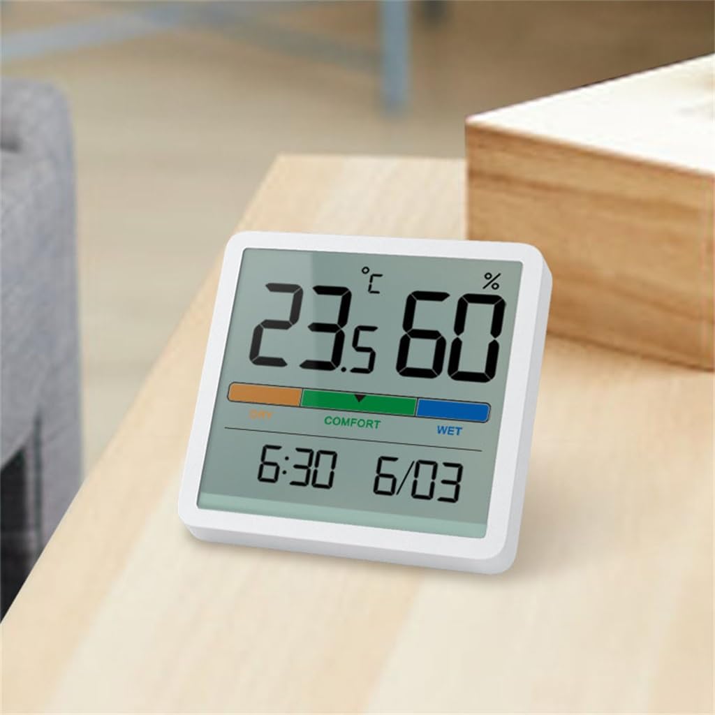Purpose Digital Temperature and Humidity Meter Clock Household Indoor Kitchen Refrigerator