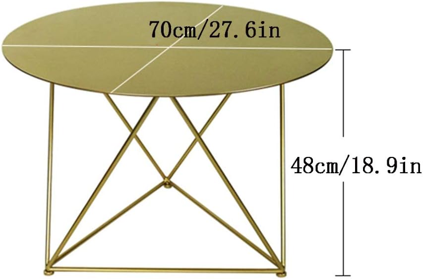 Side Table 19inch Metal Side/End Table Round Balcony Leisure Coffee Table Bedside Table for Indoor/Outdoor/Reading/Drinking Tea Corner Table