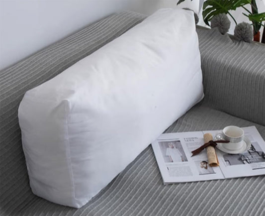 Linen Sofa Waist Pillow Washable Couch Resting Backrest Pillow Bed Back Support Lumbar Cushions Soft Reading Pillows (Black Gray, 70×35×17cm/27.56"×13.8"×6.69")