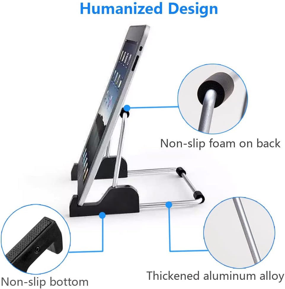 Tablet Stand Adjustable, Aluminum Alloy Non-Slip Tablet Holder for Desk Fit for Tablets, ipad Samsung and Kindle Fire, Display Stand Picture Frame Stand for Photo