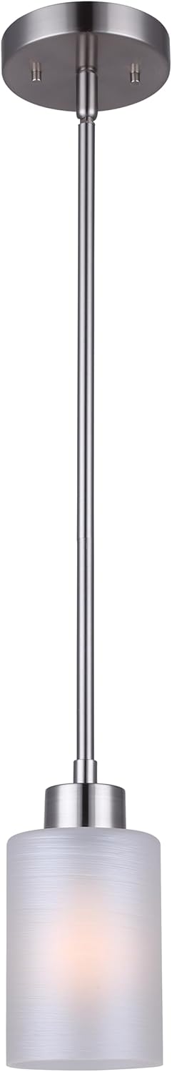 Canarm Margo 1-Light Pendant Light, Silver Finish with Adjustable Downrod, Classic Lighting for Kitchen, Dining Room or Bedroom Accent