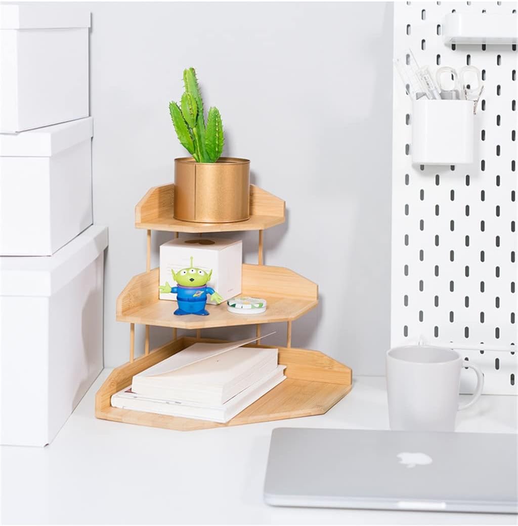 Multi-Layers Desk Organizer Eco Natural Sundries Storage Box Kitchen Holder Corner Rack