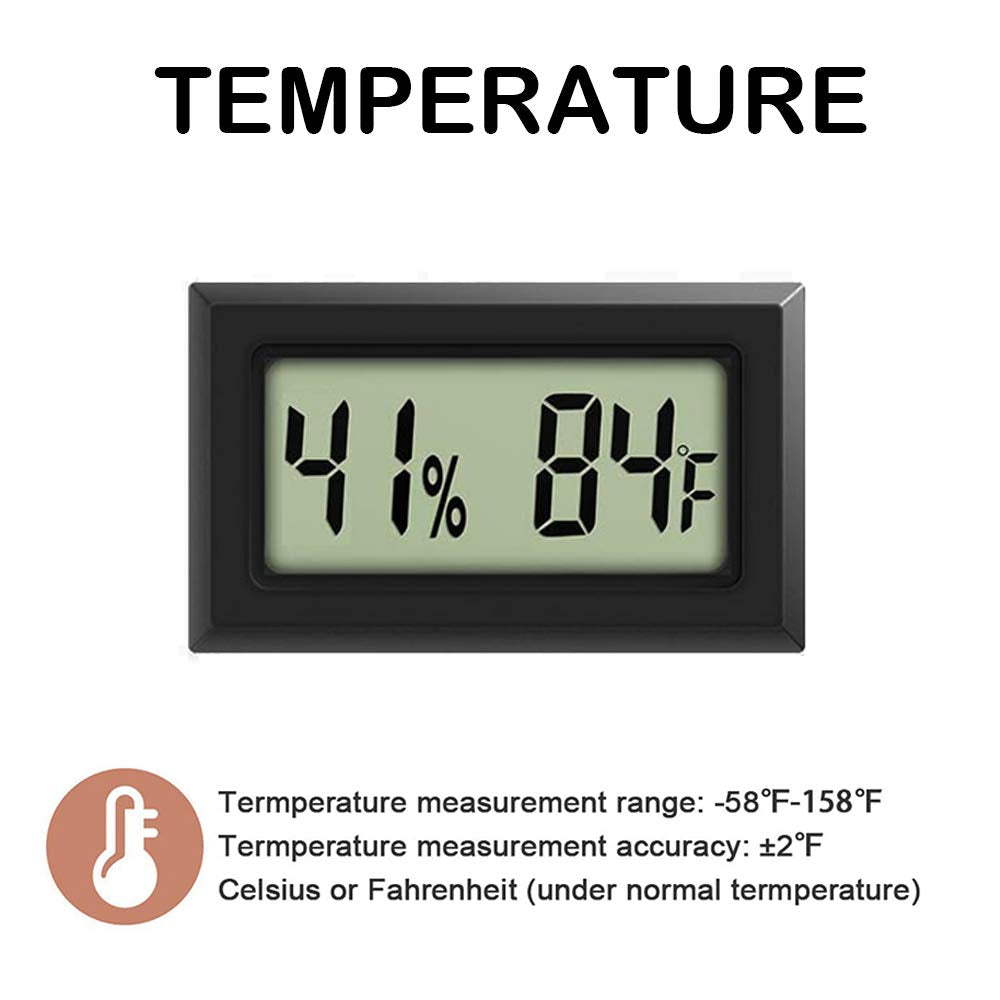6 Pack Mini Digital Hygrometer Thermometer Small Indoor Temperature and Humidity Meter Gauge with Temp Humidity Sensor Monitor Fahrenheit (℉) for Jars,Home,Room