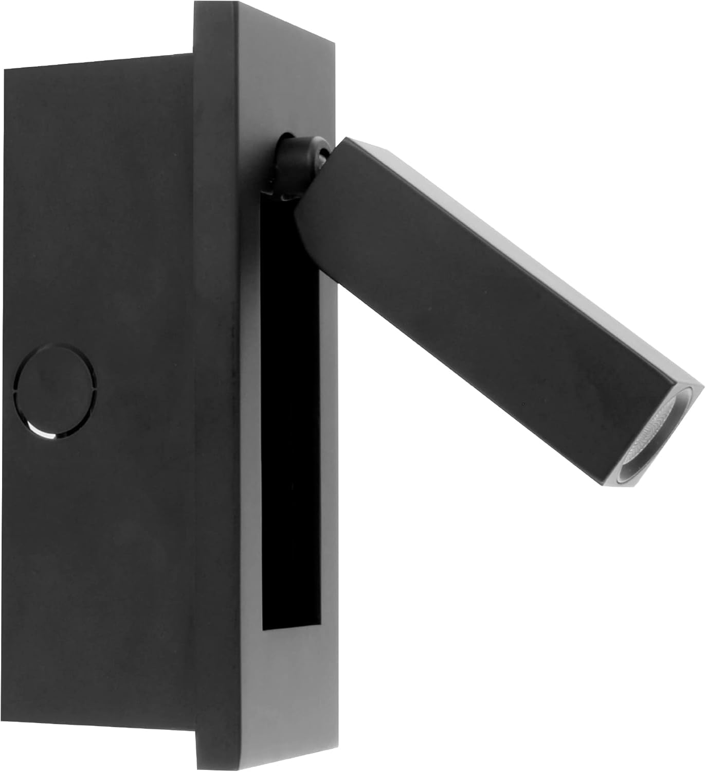 LEEKI Modern Wall Mounted Bedside Adjustable Reading LED Light Sconce - Just Lift to Turn On or Hide to Turn Off - Black