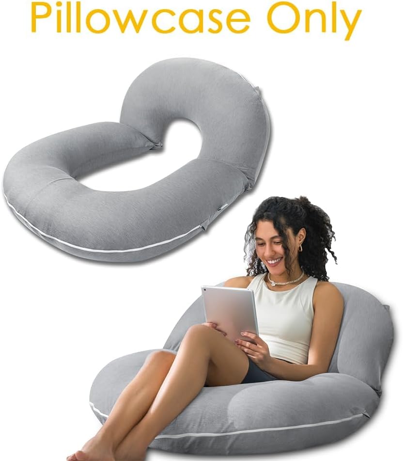 INSEN Reading Pillow Cover, Cooling Tencel, Rock Grey (Cooling Tencel-Rock Gray)