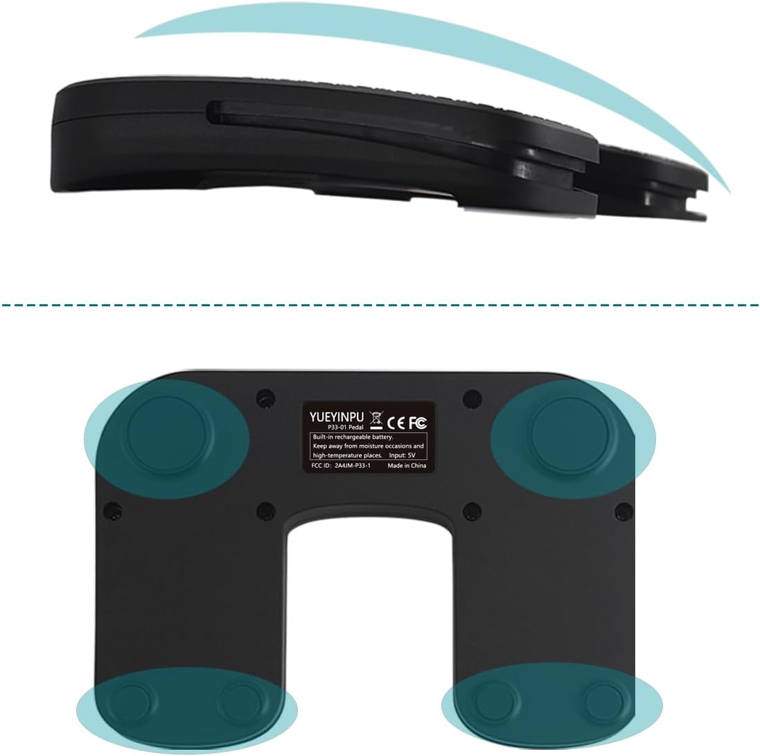 Yueyinpu Wireless Page Turner Pedal For Tablets iPad Smartphone Rechargeable Anti-Skid Pad (Plus)