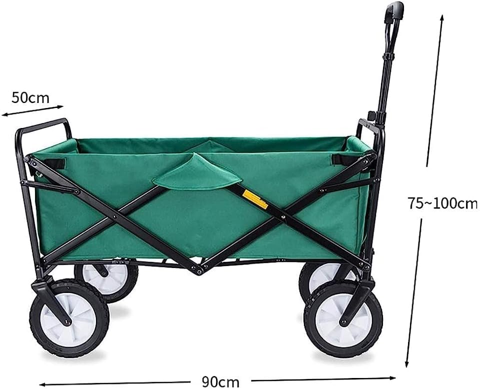 Trolleys, Folding Garden Trolley Cart Heavy Duty Wagon Multi-Function Shopping Cart for Outdoor Camping Beach Supermarket with 4 Wheels, Load：80Kg/Blue