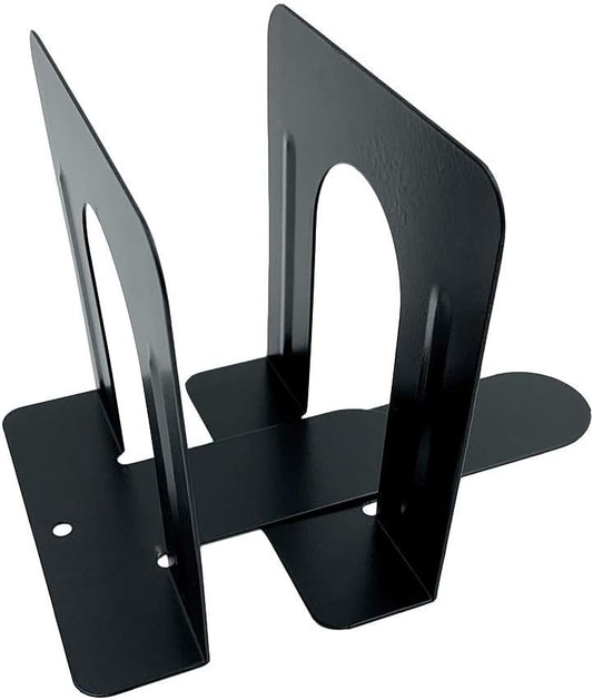 Huron Steel Non-Skid Metal Book Ends for Shelves Heavy Duty Bookends, Black, Pair (1/3/8/20/80 pr) (1)