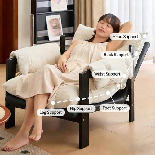 Modern Comfy Accent Chair, Adjustable Corduroy Lounge Chair for Living Room, Bedroom, Office & Balcony, 3-Position Backrest (27.56" x 29.53" x 34.25")