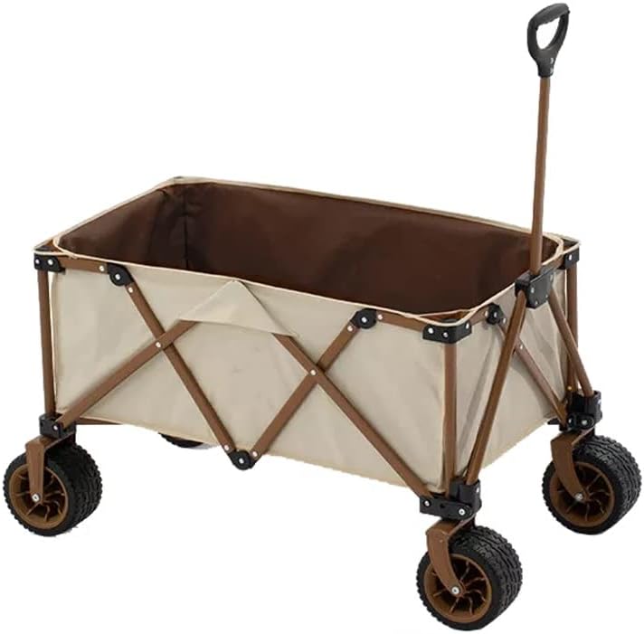 JSEIAJB Portable Detachable Folding Four-Way Wide Wheel Trolley Outdoor Campground Car Picnic Pull cart
