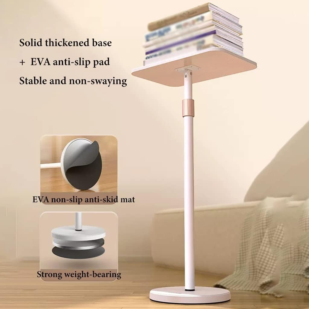 Bookstand for Reading in Bed, Floor Book Holder for Reading, Laptop Stand Adjustable Height, Angle Adjustable Hands Free Book Stand for CookBooks,Magazines (Color : Nero) (Nero) (White)