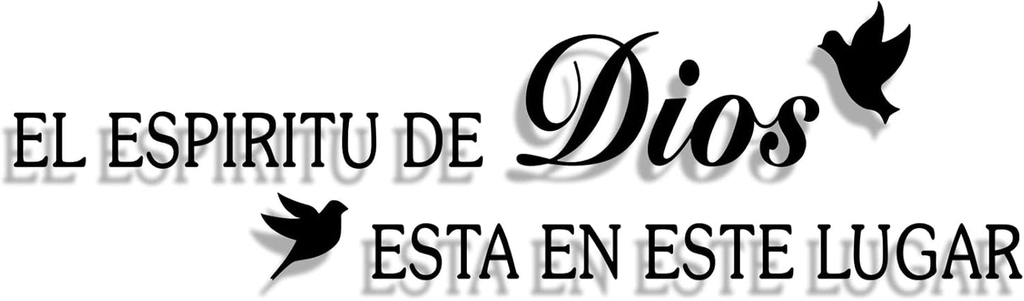 Bible Verses Wall Decor Sticker, El Espiritu De Dios Esta En Este Lugar Christian Wall Decal Vinyl, Home Decor Inspirational Wall Stickers for Living Room Bedroom 36"X7.9"