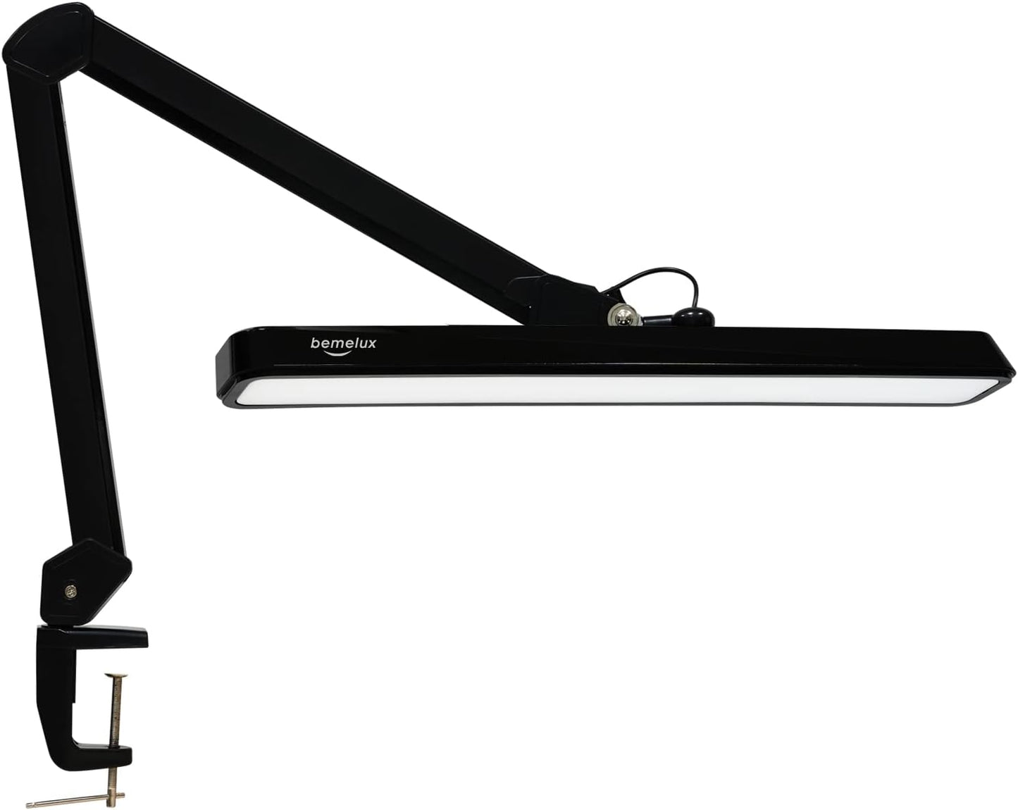 LED Architect Desk Lamp with Clamp, Metal Swing Arm 2000 Lumens Dimming Office Table Lamp for Task Work Drafting Reading Desktop, 234 LEDs,24W,5 Color Temperatures Workbench Lamp(Black, 24CCT)