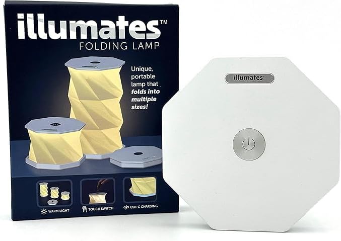 Mini Foldable LED Desk Lamp – USB Rechargeable & Portable - Dimmable Touch Control Light with Adjustable Height up to 5 1/2 for Office, Travel, Bedside - Sleek & Modern (Holiday Snowflake)