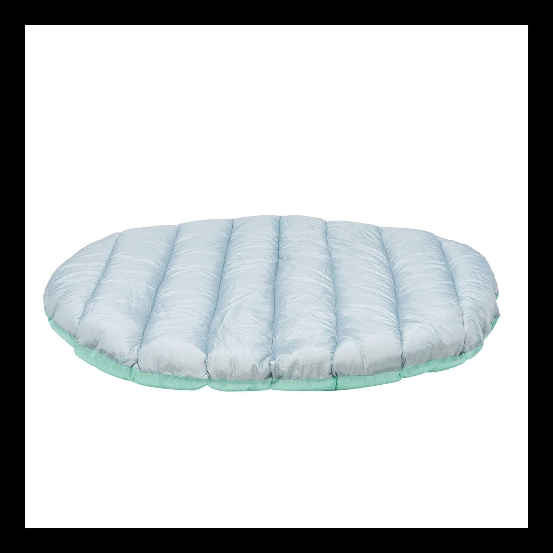 Furhaven Outdoor Travel Dog Bed for Small Dogs w/ Carry Bag, Washable & Foldable, Great for Crates & Kennels - Trail Pup Travel Pillow Mat w/ Stuff Sack Bag - Aqua/Granite Gray, Small