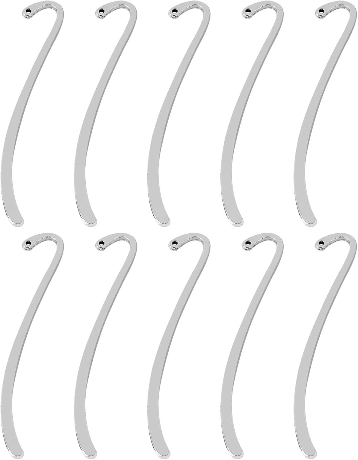 Framendino, 10 Pack Silver Bookmarks Vintage Alloy with Hook Bookmark for Reading Enthusiasts