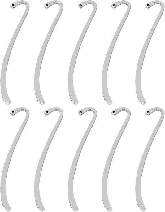 Framendino, 10 Pack Silver Bookmarks Vintage Alloy with Hook Bookmark for Reading Enthusiasts