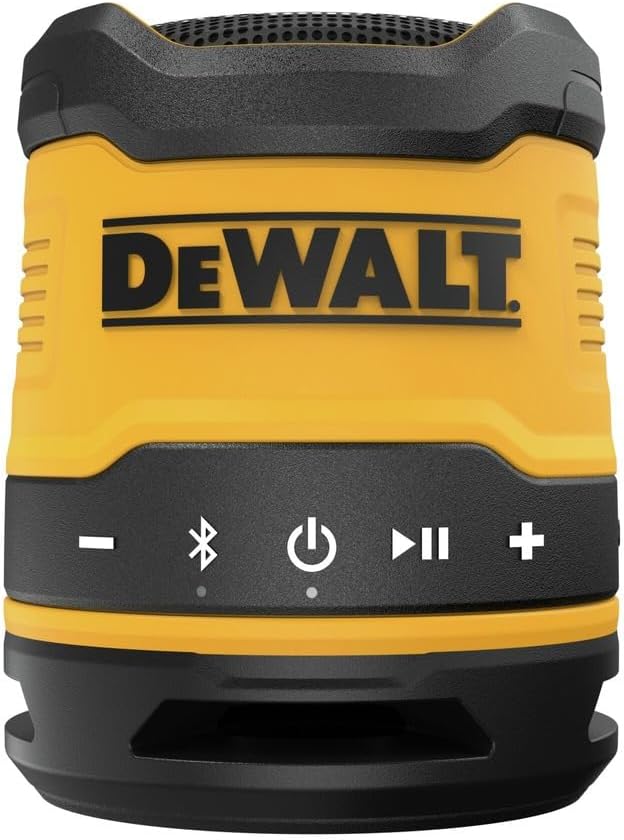 DEWALT Bluetooth Speaker, USB-C Rechargeable, Jobsite (DCR008)