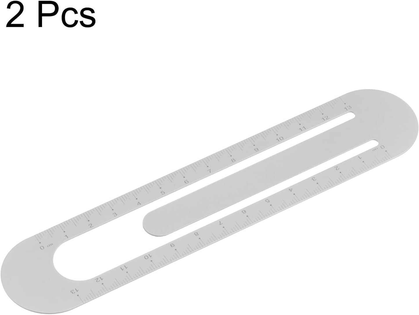 HARFINGTON 2pcs Straight Ruler 13cm Metric Bookmark Clip Ruler Metal Aluminum Alloy Scale on Both Sides Measuring Scale Tool for Measure Study Reading Classroom Office, Grey
